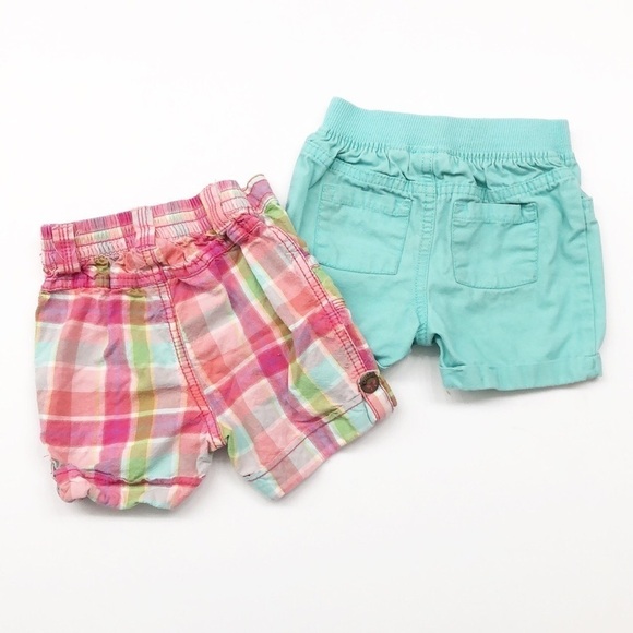 Cherokee plaid and Jumping Beans mint baby shorts - Picture 2 of 4